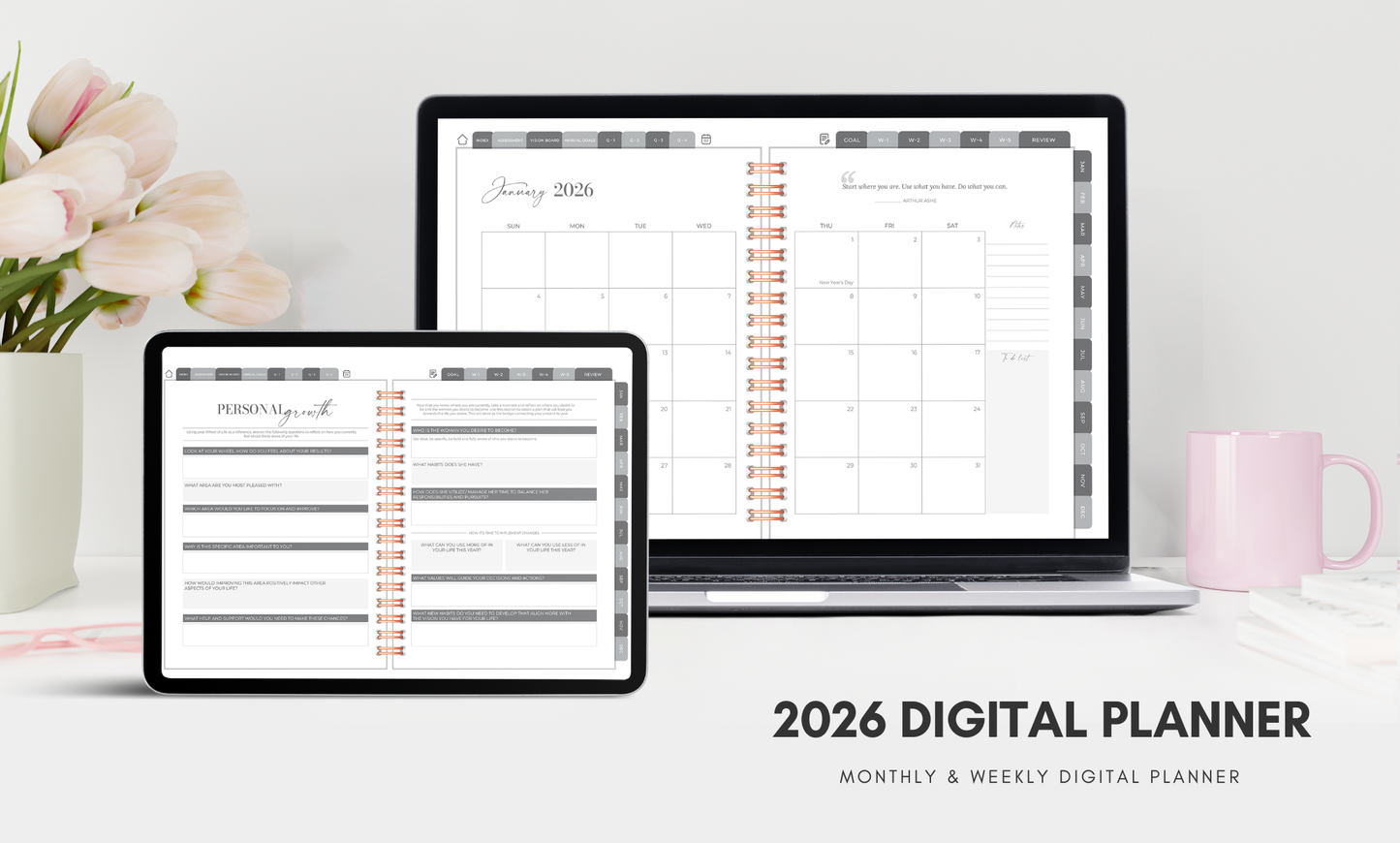 2026 Digital Planned on Purpose Planner (Google Cal Hyperlink)
